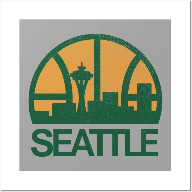 Classic Seattle SuperSonics Skyline Wall Art by LocalZonly